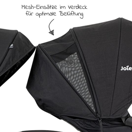 joie Geschwisterwagen Evalite Duo ultraleicht nur 10,6 kg Rücksitz mit Liegeposition - inkl. Regenschutz - Shale