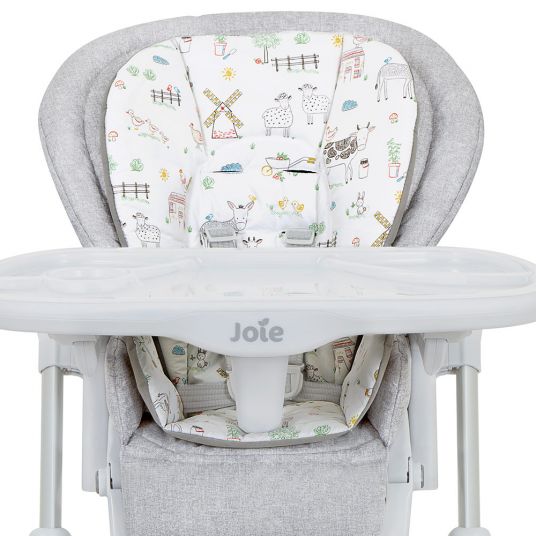 joie High chair Mimzy 2in1 incl. dining tray & seat reducer - Farm Friends