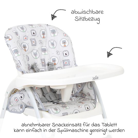 joie Highchair Mimzy Snacker usable from 6 months small foldable only 6.3 kg light - Portrait
