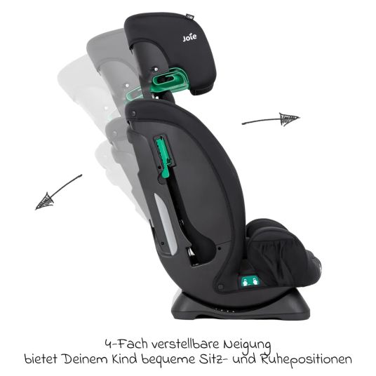 joie Kindersitz Fortifi R129 i-Size ab 15 Monate - 12 Jahre (76 cm - 145 cm) inkl. Autositz-Schutzunterlage - Shale