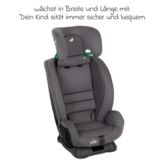 joie Fortifi R129 i-Size child seat from 15 months - 12 years (76 cm - 145 cm) incl. car seat protector - Thunder