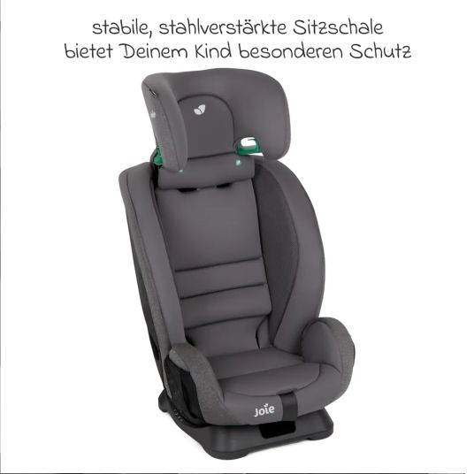 joie Fortifi R129 i-Size child seat from 15 months - 12 years (76 cm - 145 cm) incl. car seat protector - Thunder