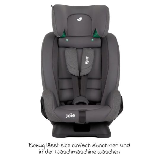 joie Kindersitz Fortifi R129 i-Size ab 15 Monate - 12 Jahre (76 cm - 145 cm) inkl. Autositz-Schutzunterlage - Thunder