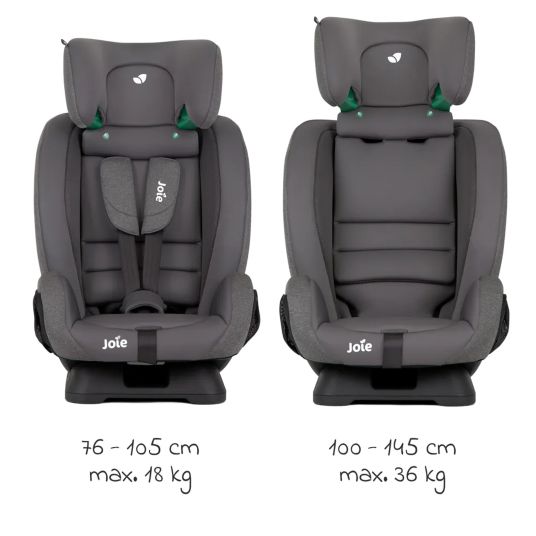 joie Fortifi R129 i-Size child seat from 15 months - 12 years (76 cm - 145 cm) incl. car seat protector - Thunder