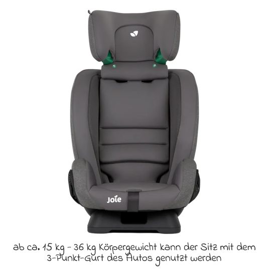 joie Kindersitz Fortifi R129 i-Size ab 15 Monate - 12 Jahre (76 cm - 145 cm) inkl. Autositz-Schutzunterlage - Thunder