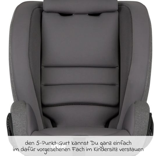 joie Kindersitz Fortifi R129 i-Size ab 15 Monate - 12 Jahre (76 cm - 145 cm) inkl. Autositz-Schutzunterlage - Thunder