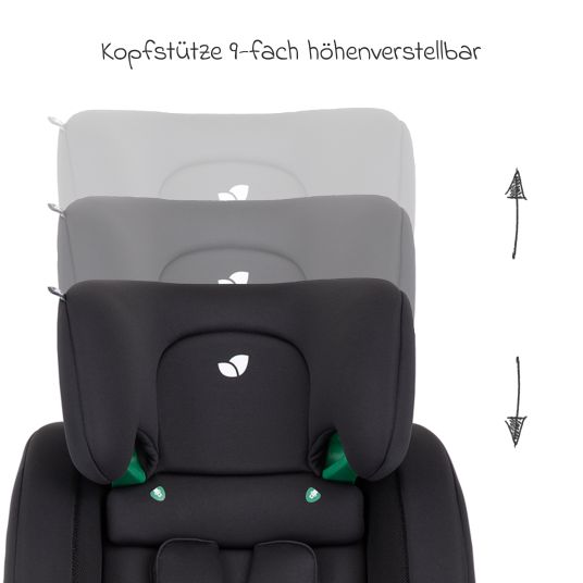 joie Kindersitz Fortifi R129 i-Size ab 15 Monate - 12 Jahre (76 cm - 145 cm) inkl. Rückenlehnen-Schutz Cover Me - Shale