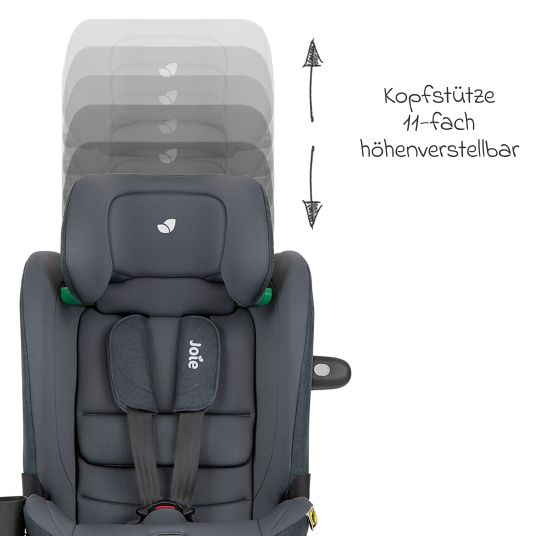 joie Child seat i-Bold R129 i-Size from 15 months - 12 years (76 cm - 150 cm) with Isofix, top tether & cup holder - Moonlight
