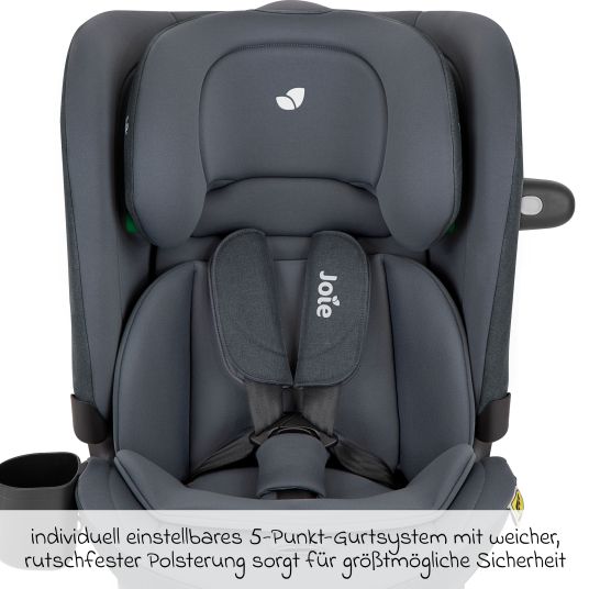 joie Child seat i-Bold R129 i-Size from 15 months - 12 years (76 cm - 150 cm) with Isofix, top tether & cup holder - Moonlight