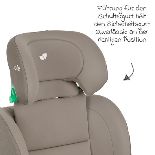 joie Child seat i-Bold R129 i-Size from 15 months - 12 years (76 cm - 150 cm) with Isofix, top tether & cup holder - Oak