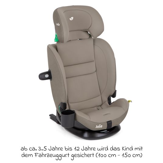 joie Kindersitz i-Bold R129 i-Size ab 15 Monate - 12 Jahre (76 cm - 150 cm) mit Isofix, Top-Tether & Getränkehalter - Oak