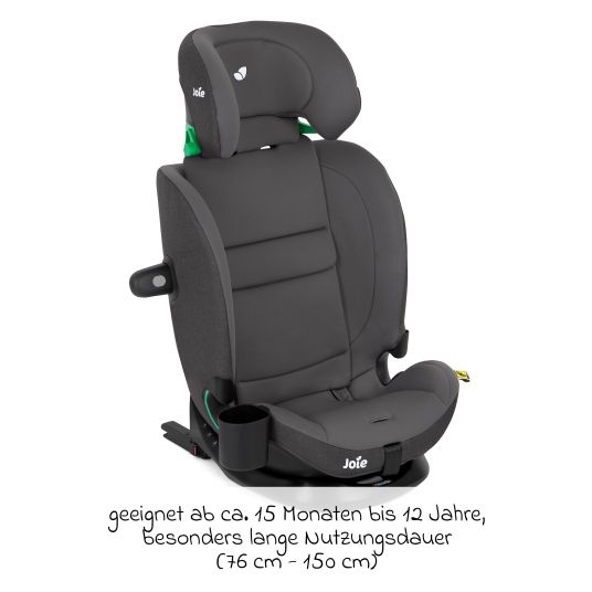 joie Kindersitz i-Bold R129 i-Size ab 15 Monate - 12 Jahre (76 cm - 150 cm) mit Isofix, Top-Tether & Getränkehalter - Thunder