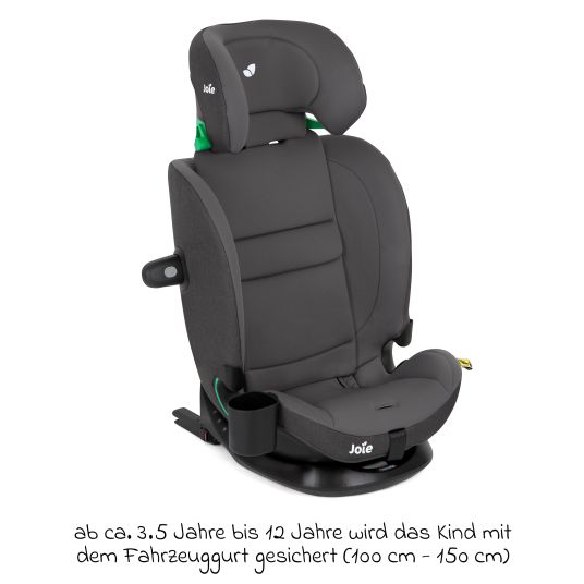 joie Kindersitz i-Bold R129 i-Size ab 15 Monate - 12 Jahre (76 cm - 150 cm) mit Isofix, Top-Tether & Getränkehalter - Thunder