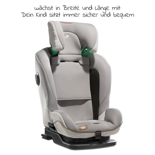 joie Child seat i-Plenti i-Size from 15 months - 12 years (76 cm - 150 cm) incl. Isofix, Top Tether & backrest protection Cover Me - Signature - Oyster
