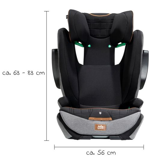 joie Kindersitz i-Traver i-Size ab 3,5 Jahre - 12 Jahre (100 cm - 150 cm) nur 5,6 kg leicht inkl. Isofix - Signature - Carbon