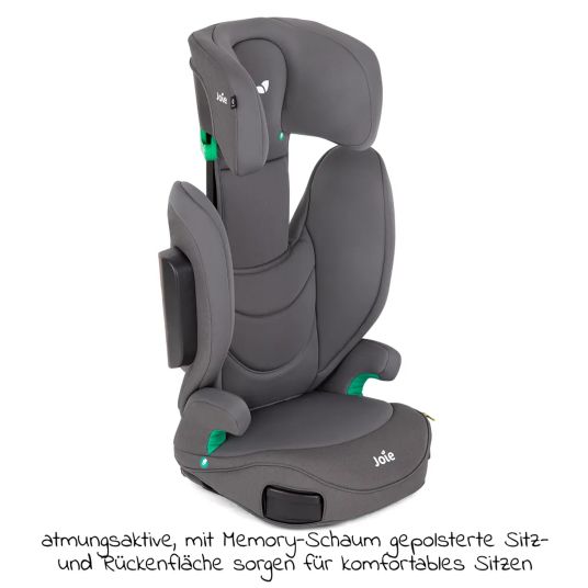 joie Seggiolino per bambini i-Trillo FX i-Size da 3 anni a 12 anni (100 cm -150 cm) con Isofix incluso portabicchieri e protezione per seggiolino auto - Thunder