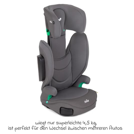 joie Kindersitz i-Trillo FX i-Size ab 3 Jahre -12 Jahre (100 cm -150 cm) mit Isofix inkl. Getränkehalter & Autositz-Schutzunterlage - Thunder