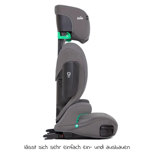 joie Kindersitz i-Trillo FX i-Size ab 3 Jahre -12 Jahre (100 cm -150 cm) mit Isofix inkl. Getränkehalter & Autositz-Schutzunterlage - Thunder