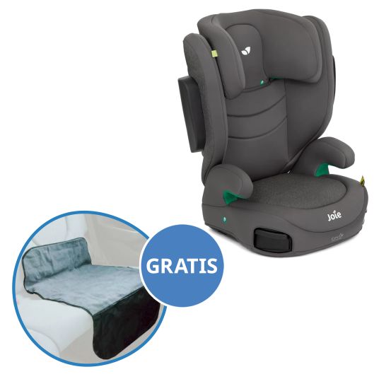 joie Child seat i-Trillo i-Size from 3 years - 12 years (100 cm - 150 cm) incl. cup holder & car seat protector - Cycle - Shell Grey