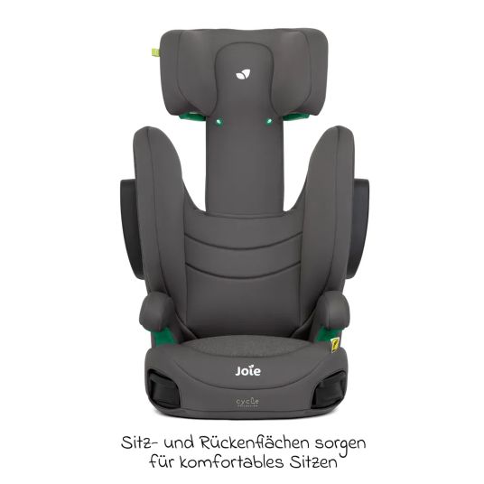 joie Kindersitz i-Trillo i-Size ab 3 Jahre - 12 Jahre (100 cm - 150 cm) inkl. Getränkehalter & Autositz-Schutzunterlage - Cycle - Shell Grey