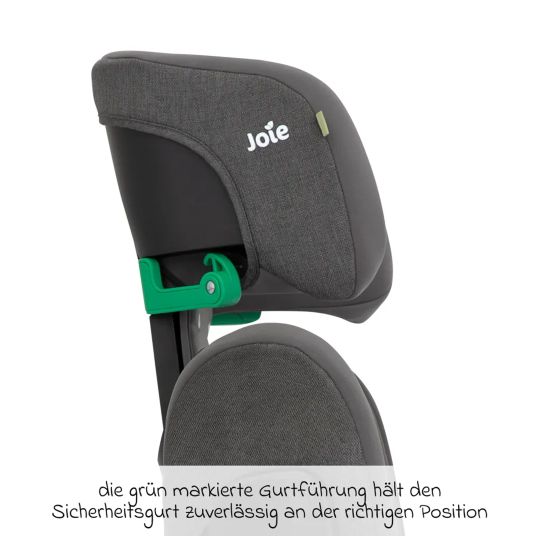 joie Child seat i-Trillo i-Size from 3 years - 12 years (100 cm - 150 cm) incl. cup holder & car seat protector - Cycle - Shell Grey