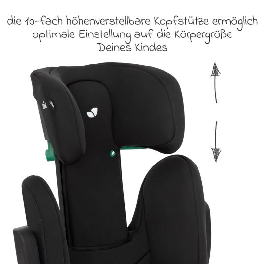 joie Child seat i-Trillo i-Size from 3 years - 12 years (100 cm - 150 cm) incl. cup holder & car seat protector - Shale