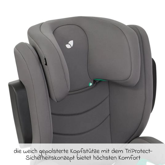 joie i-Trillo i-Size child seat from 3 years - 12 years (100 cm - 150 cm) incl. cup holder & car seat protector - Thunder