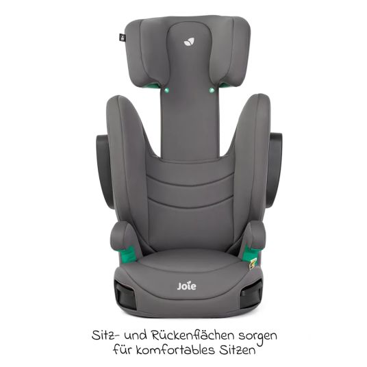 joie Kindersitz i-Trillo i-Size ab 3 Jahre - 12 Jahre (100 cm - 150 cm) inkl. Getränkehalter & Autositz-Schutzunterlage - Thunder