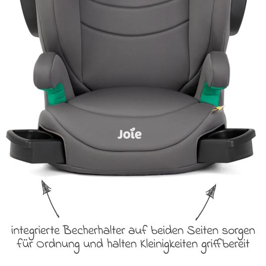 joie Kindersitz i-Trillo i-Size ab 3 Jahre - 12 Jahre (100 cm - 150 cm) inkl. Getränkehalter & Autositz-Schutzunterlage - Thunder