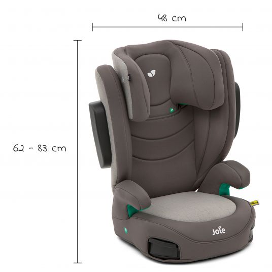 joie Kindersitz i-Trillo i-Size ab 3 Jahre-12 Jahre (100 cm-150 cm) inkl. Getränkehalter - Dark Pewter
