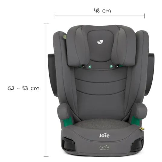 joie Kindersitz i-Trillo i-Size mit Sommerbezug ab 3 Jahre - 12 Jahre (100 cm -150 cm) inkl. Getränkehalter - Cycle Collection - Shell Gray