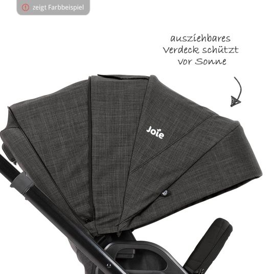 joie Chrome DLX Combi Stroller Set incl. Carrycot, Footcover, Adapter & Raincover - Foggy Gray