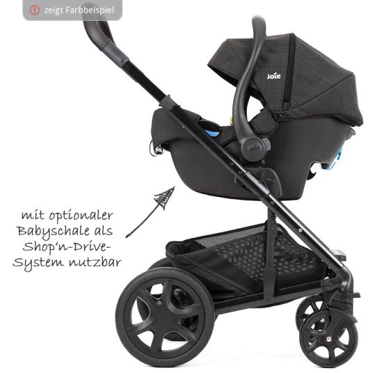 joie Kombi-Kinderwagen Chrome DLX Set inkl. Babywanne, Fußdecke, Adapter & Regenschutz - Navy Blazer