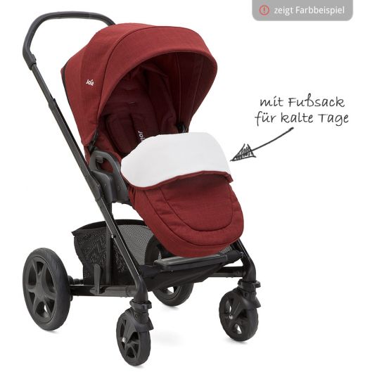 joie Chrome DLX Set incl. Baby Carrycot, Footmuff and Raincover - Pavement