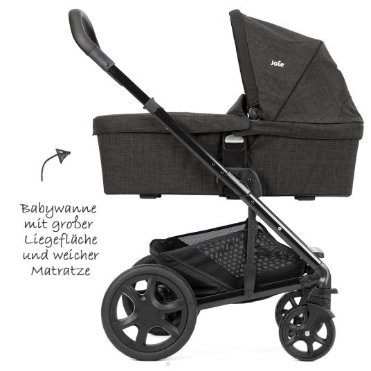 joie Chrome DLX Combi Stroller Set incl. Carrycot, Footcover, Adapter & Raincover - Pavement