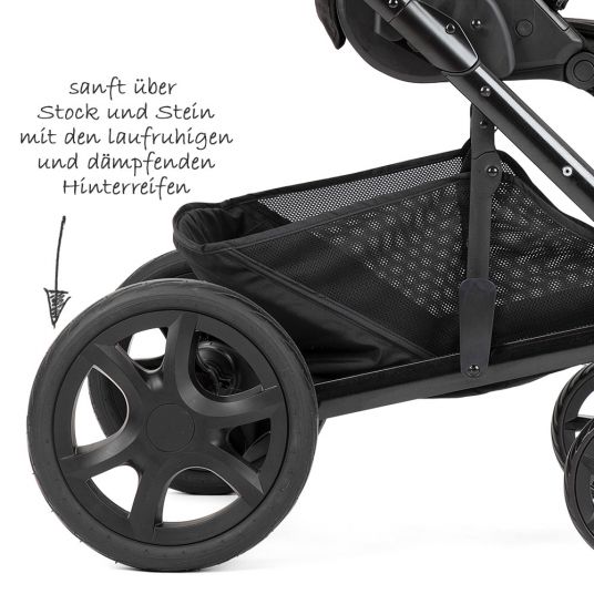 joie Kombi-Kinderwagen Chrome DLX Set inkl. Babywanne, Fußdecke, Adapter & Regenschutz - Pavement