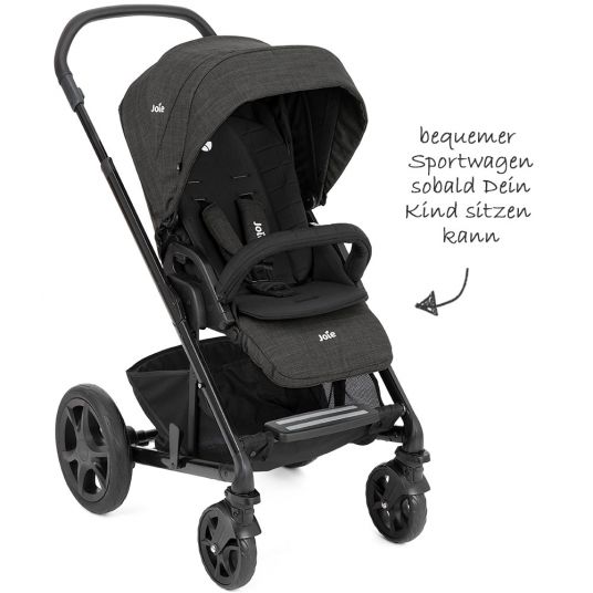 joie Chrome DLX Combi Stroller Set incl. Carrycot, Footcover, Adapter & Raincover - Pavement