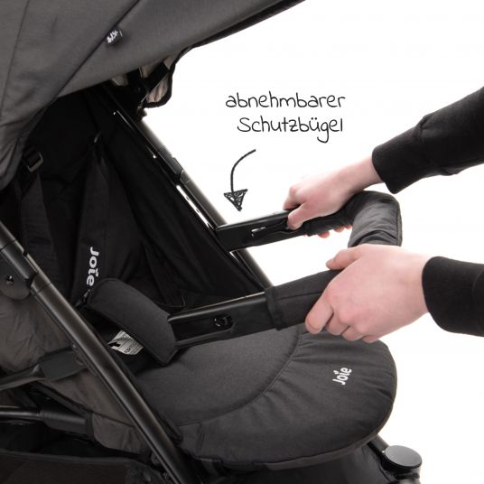 joie Litetrax 4 Combi Stroller with Slider Storage, Carrycot, Adapters & Accessories Package - Black