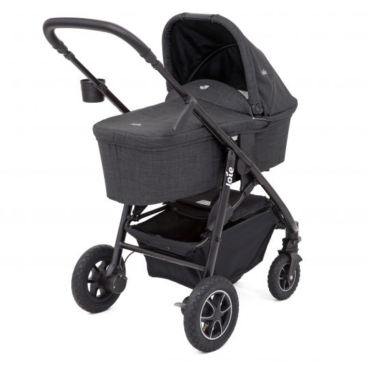 joie Combi stroller Mytrax Flex with comfort suspension, carrycot, adapter up to 22 kg loadable & XXL accessories package - Gray Flannel