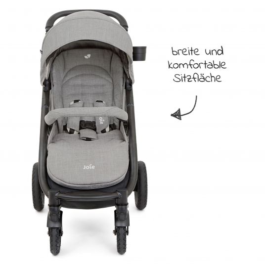 joie Kombi-Kinderwagen Mytrax Flex mit Komfort-Federung, Babywanne, Adapter bis 22 kg belastbar & XXL Zubehörpaket - Gray Flannel