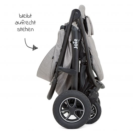joie Passeggino combinato Mytrax Flex con sospensioni comfort, navicella, adattatore fino a 22 kg di portata e pacchetto accessori XXL - Grigio Flanella