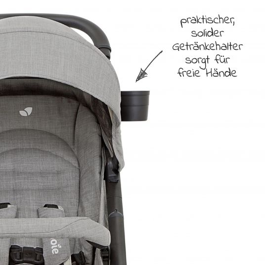 joie Combi stroller Mytrax Flex with comfort suspension, carrycot, adapter up to 22 kg loadable & XXL accessories package - Gray Flannel