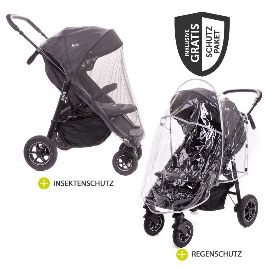 joie Combi stroller Mytrax Flex with comfort suspension, carrycot, adapter up to 22 kg loadable & XXL accessories package - Pavement