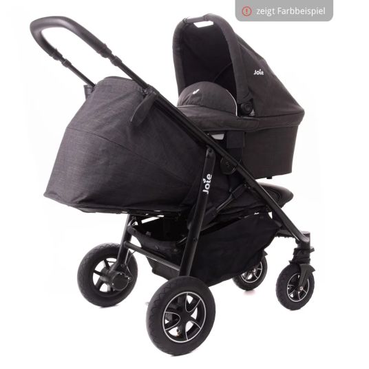 joie Combi Stroller Mytrax with Pneumatic Tires, Carrycot, Adapters & Accessories Package - Gray Flannel