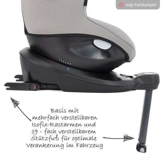 joie Reboarder-Kindersitz i-Spin 360 E i-Size - ab 9 Monate - 4 Jahre (61-105 cm) mit Isofix-Basis - Coal