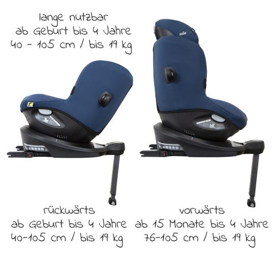 joie Reboarder-Kindersitz i-Spin 360 R i-Size - ab Geburt - 4 Jahre (40-105 cm) - Deep Sea