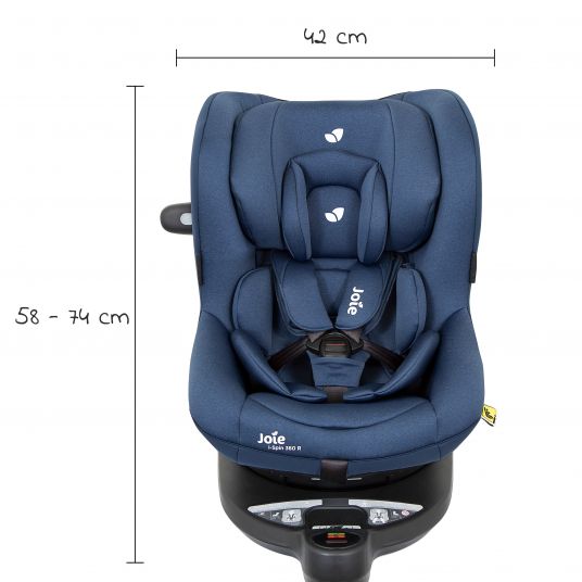 joie Reboarder-Kindersitz i-Spin 360 R i-Size - ab Geburt - 4 Jahre (40-105 cm) mit Isofix-Basis - Deep Sea