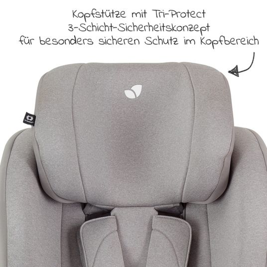joie Reboarder-Kindersitz i-Spin 360 R i-Size - ab Geburt - 4 Jahre (40-105 cm) mit Isofix-Basis + Zubehörpaket - Gray Flannel