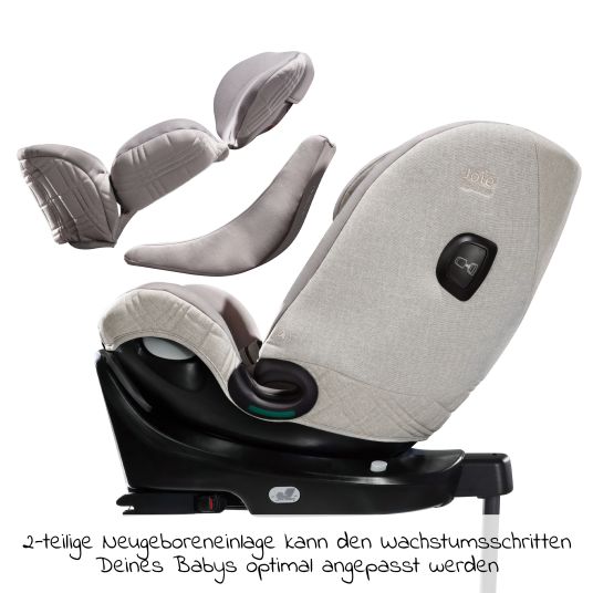 joie Reboarder-Kindersitz i-Spin XL i-Size ab Geburt - 12 Jahre (40 cm - 150 cm) 360° drehbar inkl. Isofix-Basis - Signature - Oyster