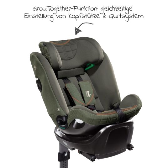 joie Reboarder-Kindersitz i-Spin XL i-Size ab Geburt - 12 Jahre (40 cm - 150 cm) 360° drehbar inkl. Isofix-Basis - Signature - Pine